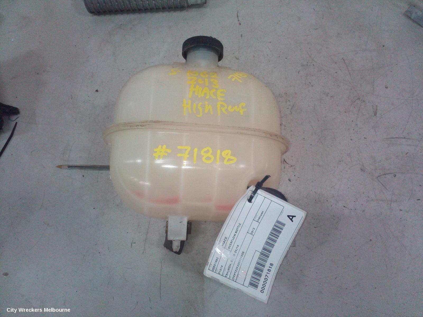 TOYOTA HIACE 2013 Overflow Bottle