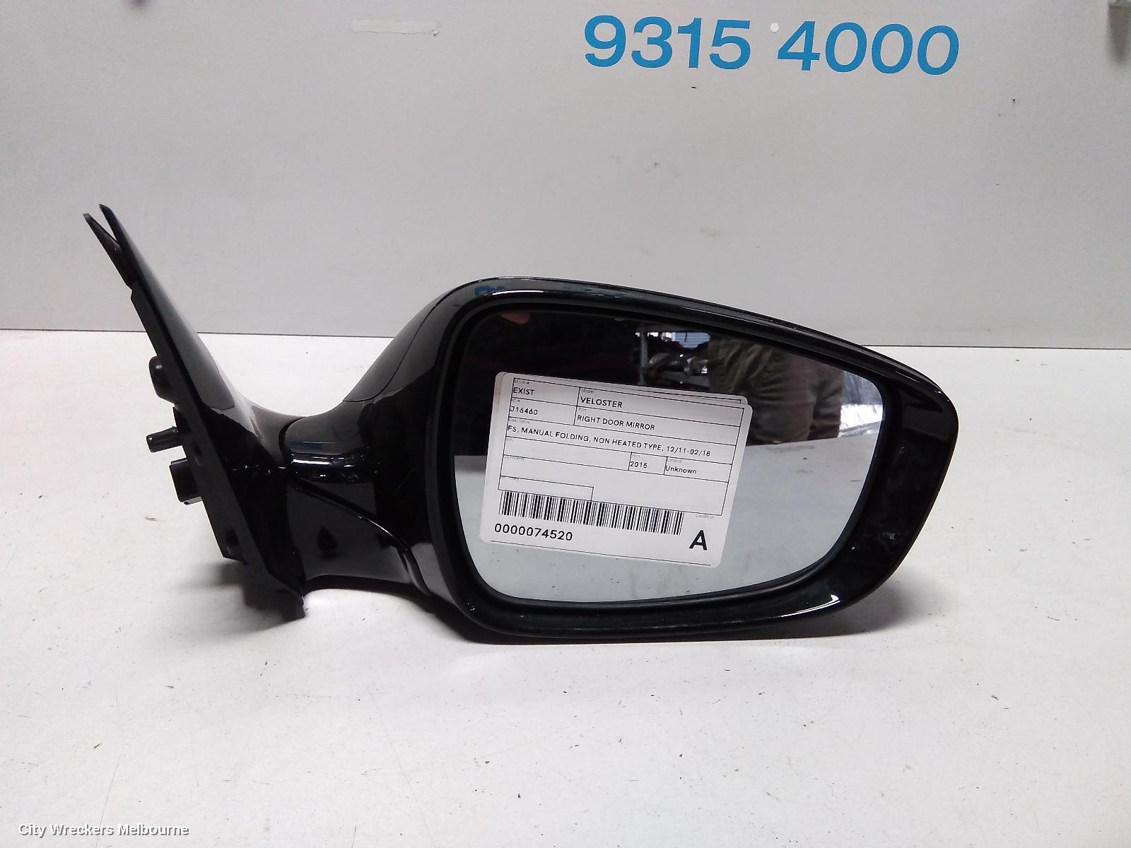 HYUNDAI VELOSTER 2015 Right Door Mirror