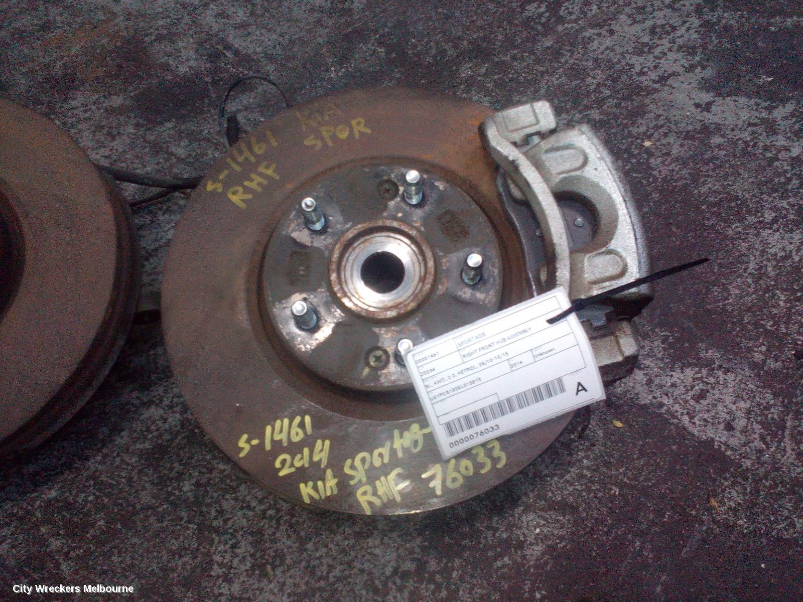 KIA SPORTAGE 2014 Right Front Hub Assembly