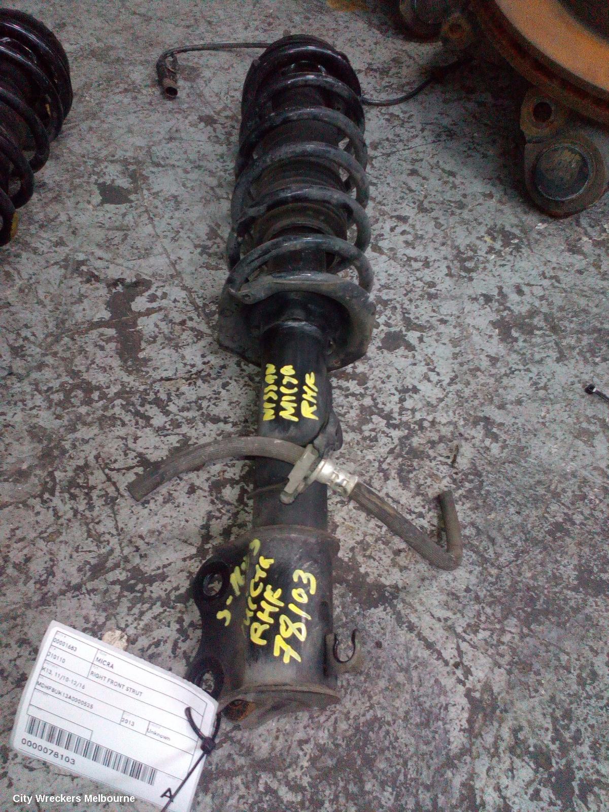 NISSAN MICRA 2013 Right Front Strut