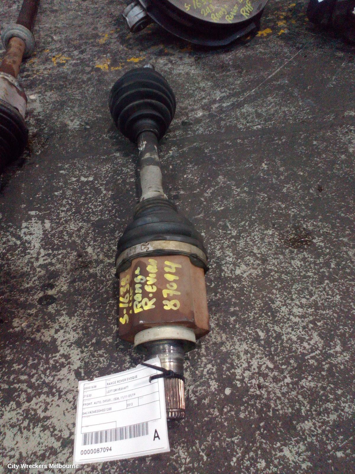 LAND ROVER RANGEROVER EVOQUE 2013 Left Driveshaft