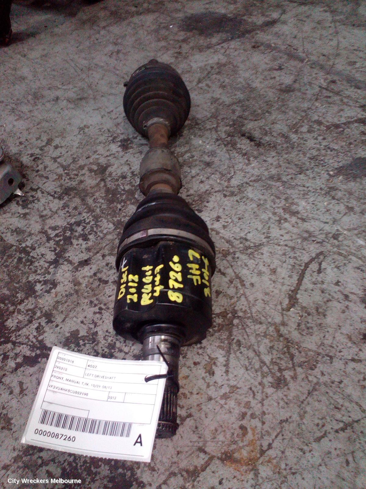 PEUGEOT 4007 2012 Left Driveshaft