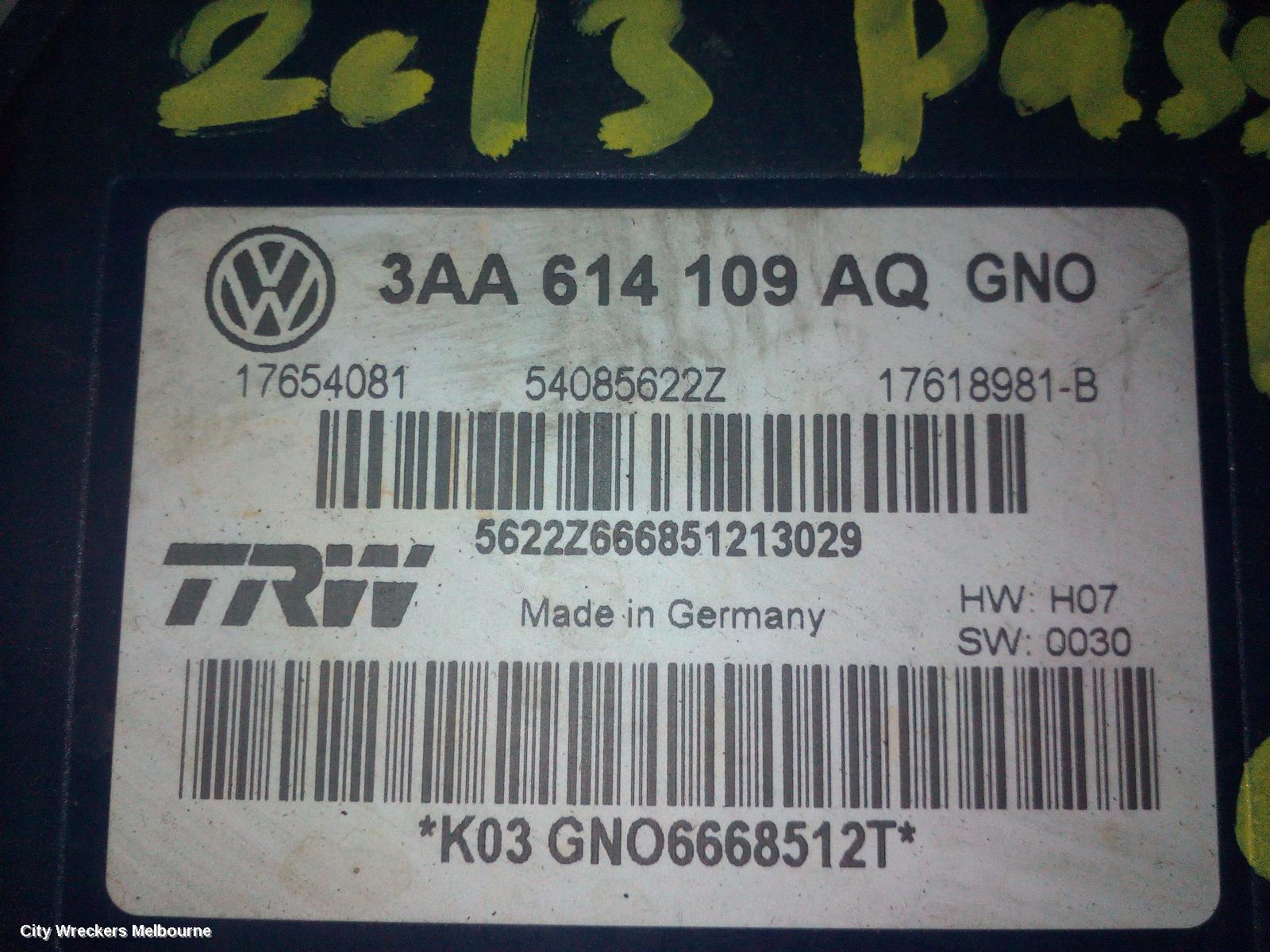 VOLKSWAGEN PASSAT 2013 Abs Pump/Modulator